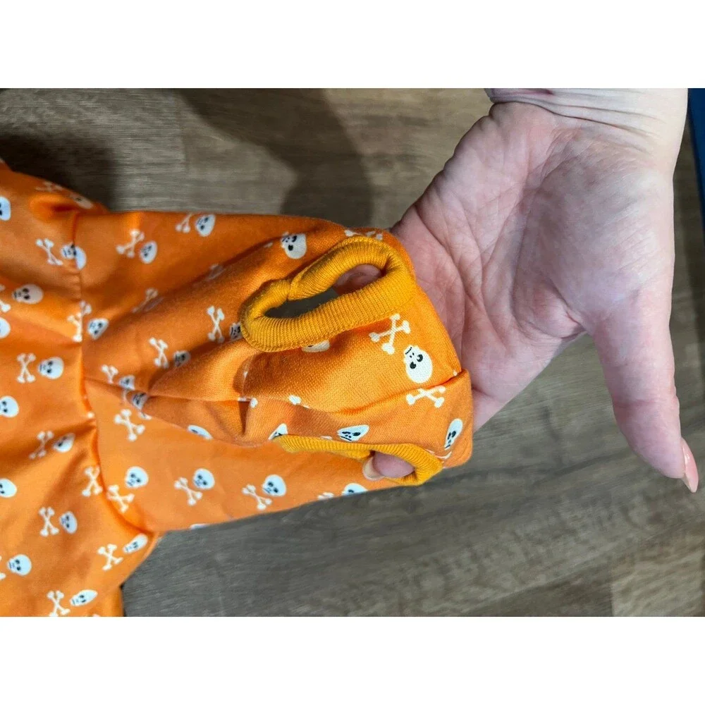 Dog Halloween Orange‎ Skull Hoodie